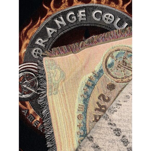 Orange County Chopper Fringe Blanket 54X44 - Picture 3 of 3